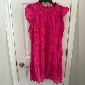 entro Hot Pink Eyelet Summer Top